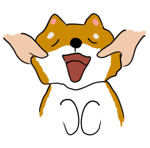 柴犬の顔マッサージ