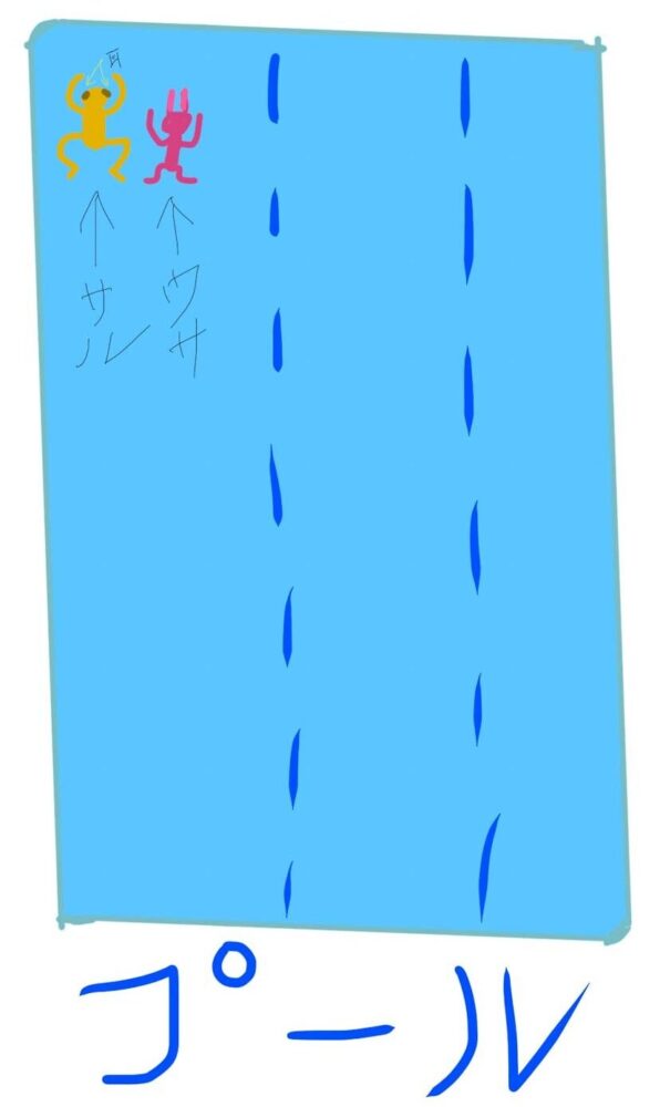 指で書いた絵のウサウサ笑い版