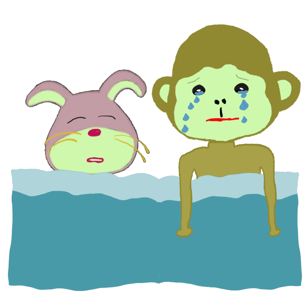 寝床でショボン